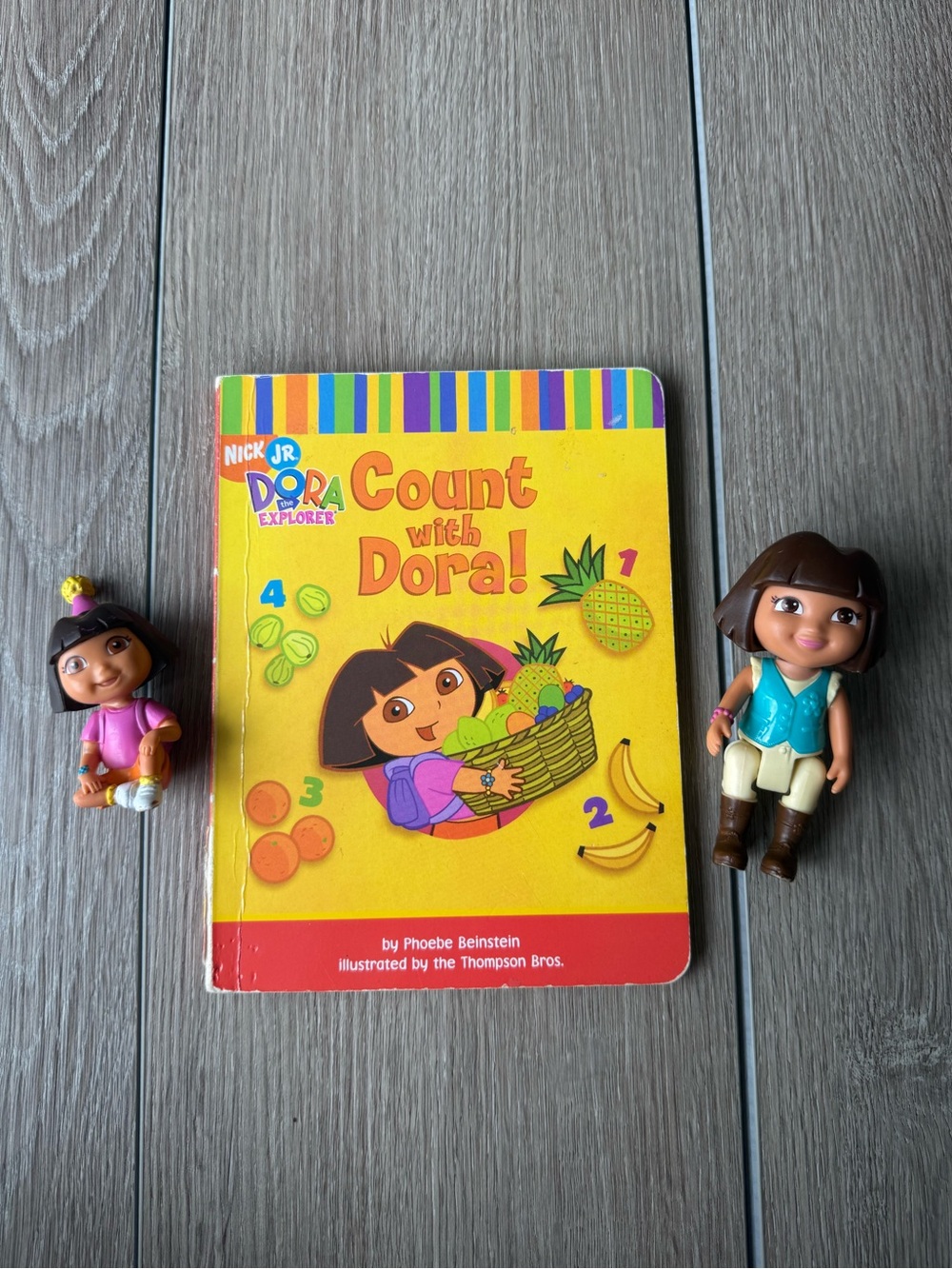 Dora The Explorer Figure Lot with Count With Dora Board Book Nick Jr